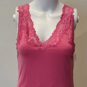 Fredericks Y2K Lace Babydoll Tank Top SZ S Pink‎ Fairy Cami Sexy Coquette Barbie